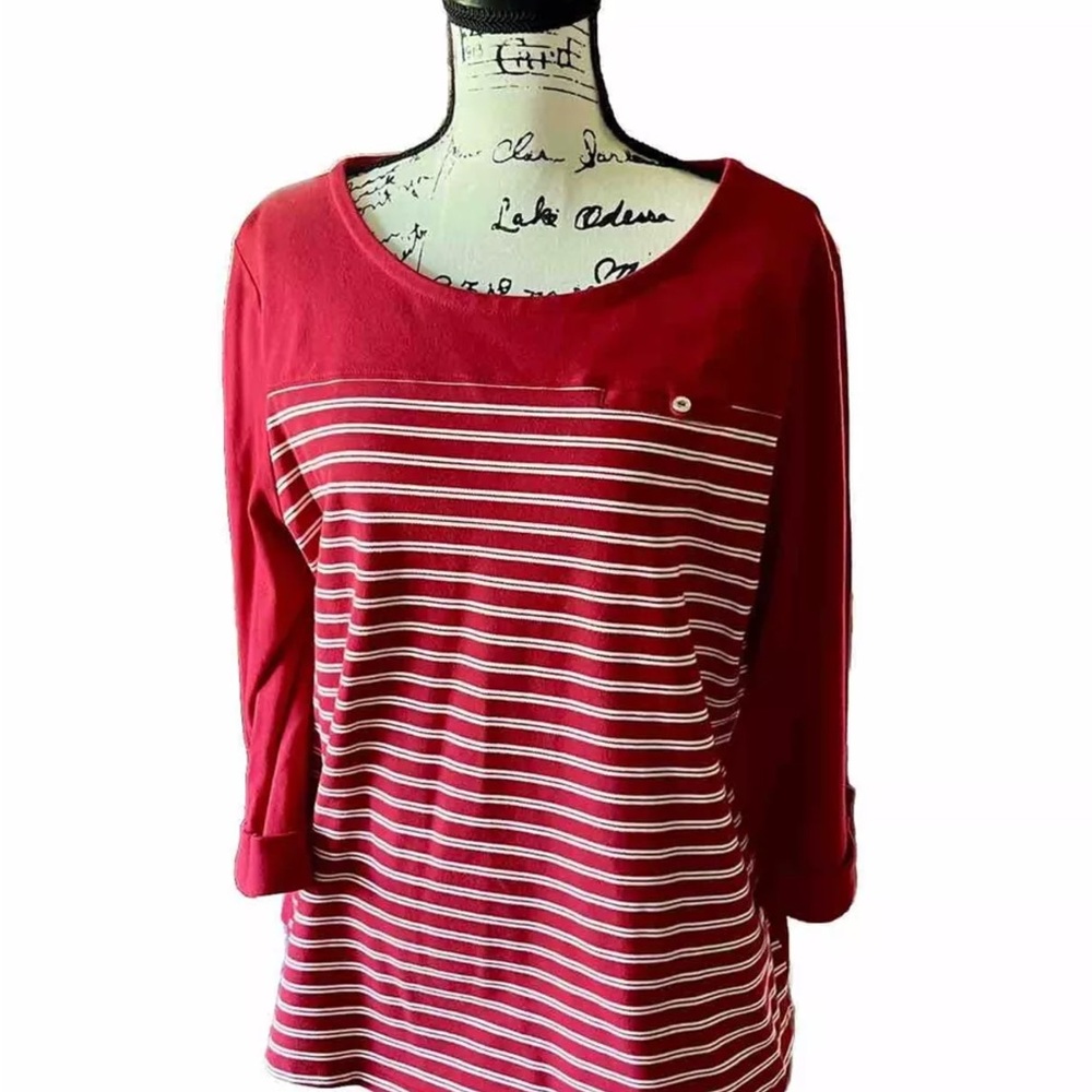 Red 3/4 sleeve top Croft Barrow